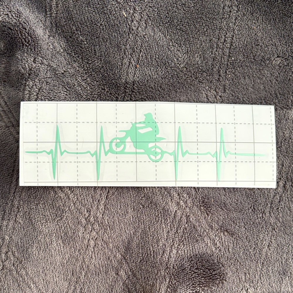 Green Heartbeat Motorcycle Decal